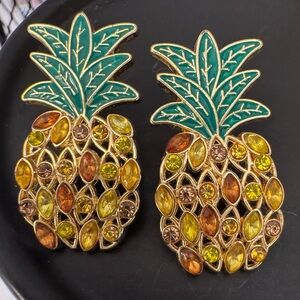 Baublerbar Sugarfix Fine-Apple Pineapple Shaped Earrings with Gemstones